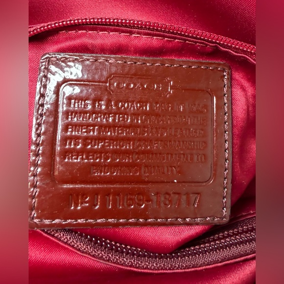 Coach Poppy Camelia Pushlock Bordeaux Patent Leather Tote No. J1169-18717 - Picture 13 of 13